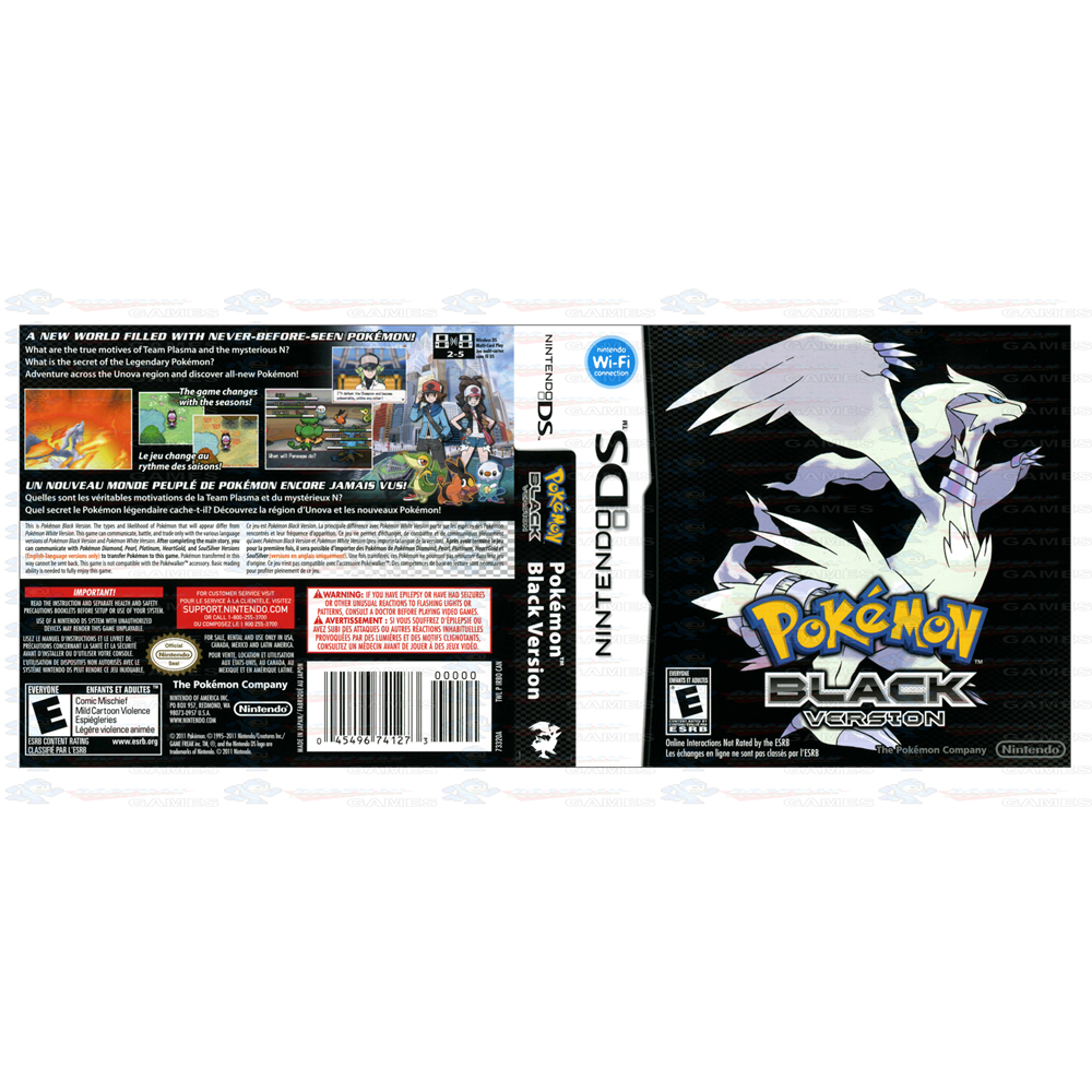 Encarte Repro Pokémon Black - Nintendo DS