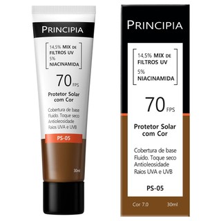 Principia Protetor Solar PS-05 Cor 7.0 c/ 14,5% Mix de Filtros UV + 5% Niacinamida FPS 70…