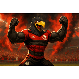 Bandeira Mascote do Flamengo em tecido Oxford Grande Urubu Mengo em Oferta na Shopee