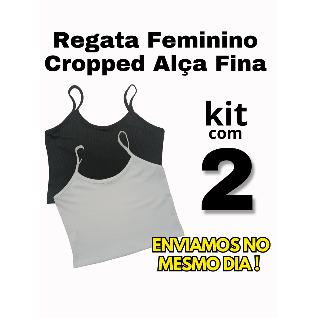Regata Crooped Feminino KIT 2 PCS PROMOÇÃO! enviado no mesmo dia