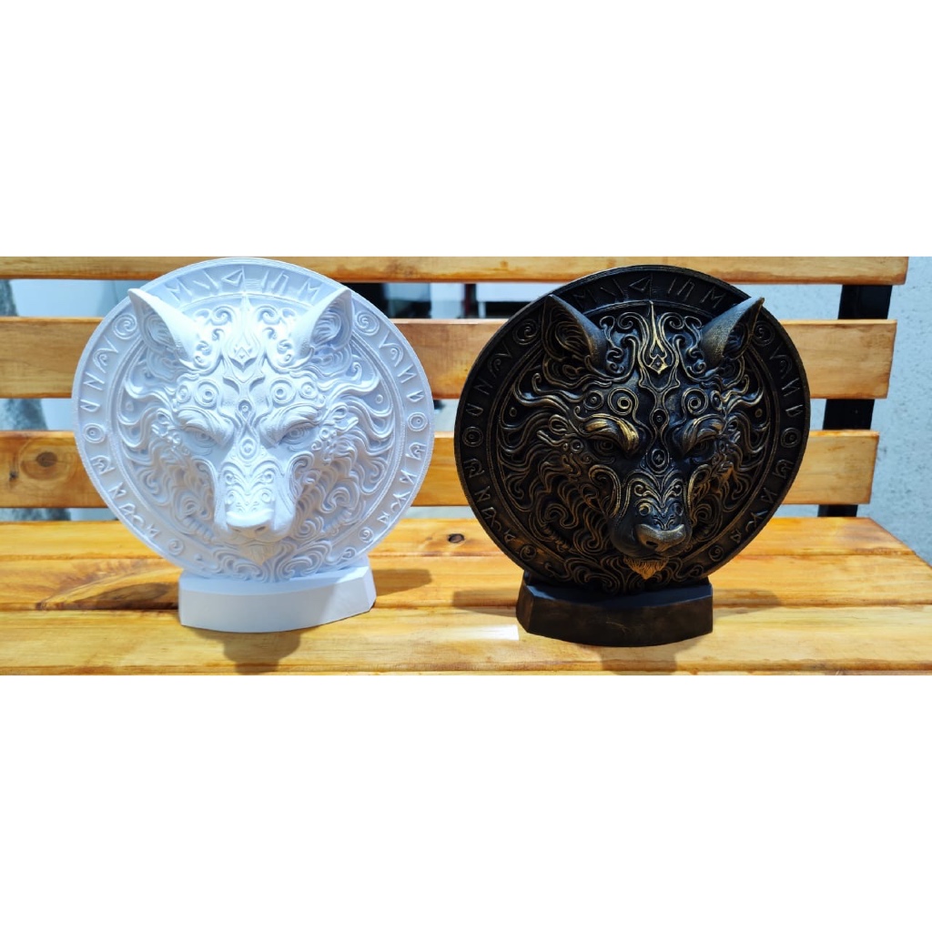 Enfeite moderno-Lobo Devoratico-Escultura Lobo-Decoração para sala-Escultura decorativa-Enfeite moderno-Presente