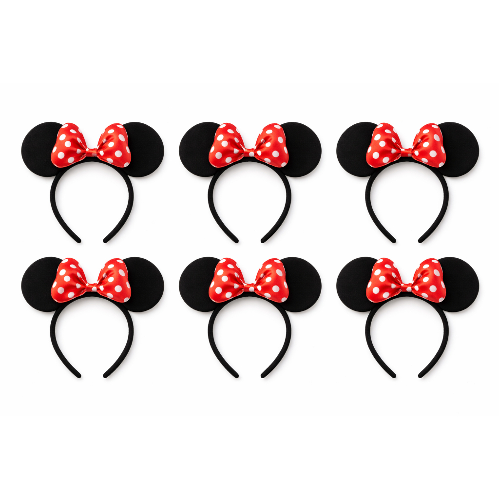 Tiara Kit Com 6 Minnie Festas Fantasia Personalizada Mundo Rosa Presente Menina Dia Crianças