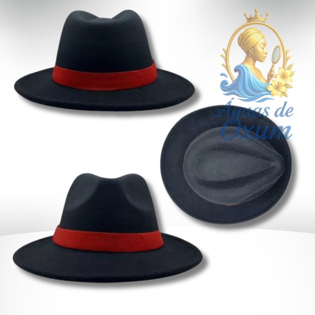 Chapéu para Exú Modelo Fedora em Veludo Umbanda e Candomblé Tamanho Unico 58