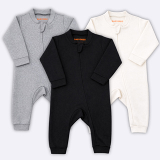 Kit 3 Macacão de Bebe Minimalista com Ziper Baby Greg Preto/Off/Mescla - (0 a 9 meses) (RN/P/M/G) em Oferta na Shopee