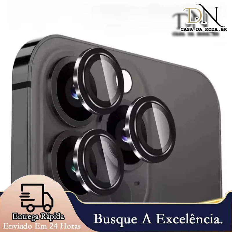 Conjunto de protetores de lente de câmera para iPhone 11 12 13 14 15 16 17 Pro Max