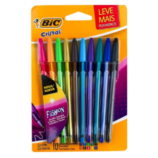 Kit Caneta Bic Cristal Esferográfica Com 10 Cores Fashion Ponta 1.2mm Volta As Aulas em Oferta na Shopee