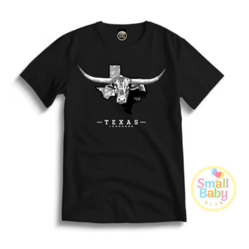 Camiseta Infantil Juvenil e Adulto Unissex Texas Boi Country Rodeio Moda Country Gringa em Algodão