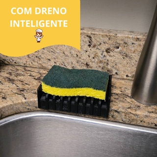 Suporte Organizador De Pia Cozinha Porta Esponja Com Dreno Escorredor envio imediato em Oferta na Shopee