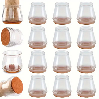 12Pcs Protetores de Pés de Cadeira com Capas de Silicone e Almofadas de Feltro para Reduzir Ruído em Oferta na Shopee