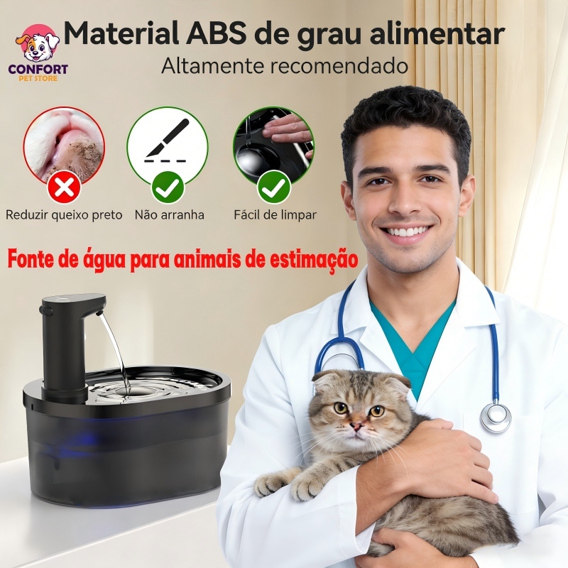 Fonte de água para gatos, fonte de água para animais de estimação com filtro, Sensoriamento inteligente 3.2l，Sem fi em Oferta na Shopee