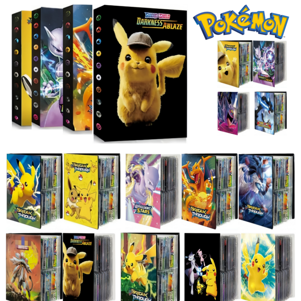 Álbum Pokémon TCG Pikachu Porta Cartas para 240/400/540 Cartas - Qualidade Premium, Coleção Completa em Oferta na Shopee