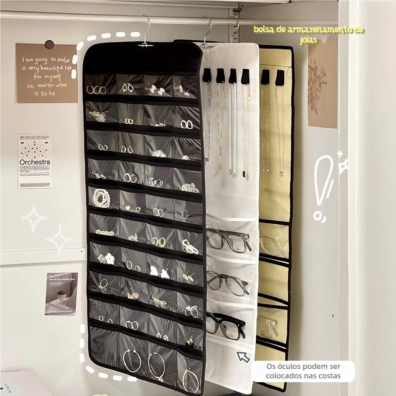 Organizador de Joias com 80 Bolsos – Porta Bijuterias Grande, Ideal para Armazenar!