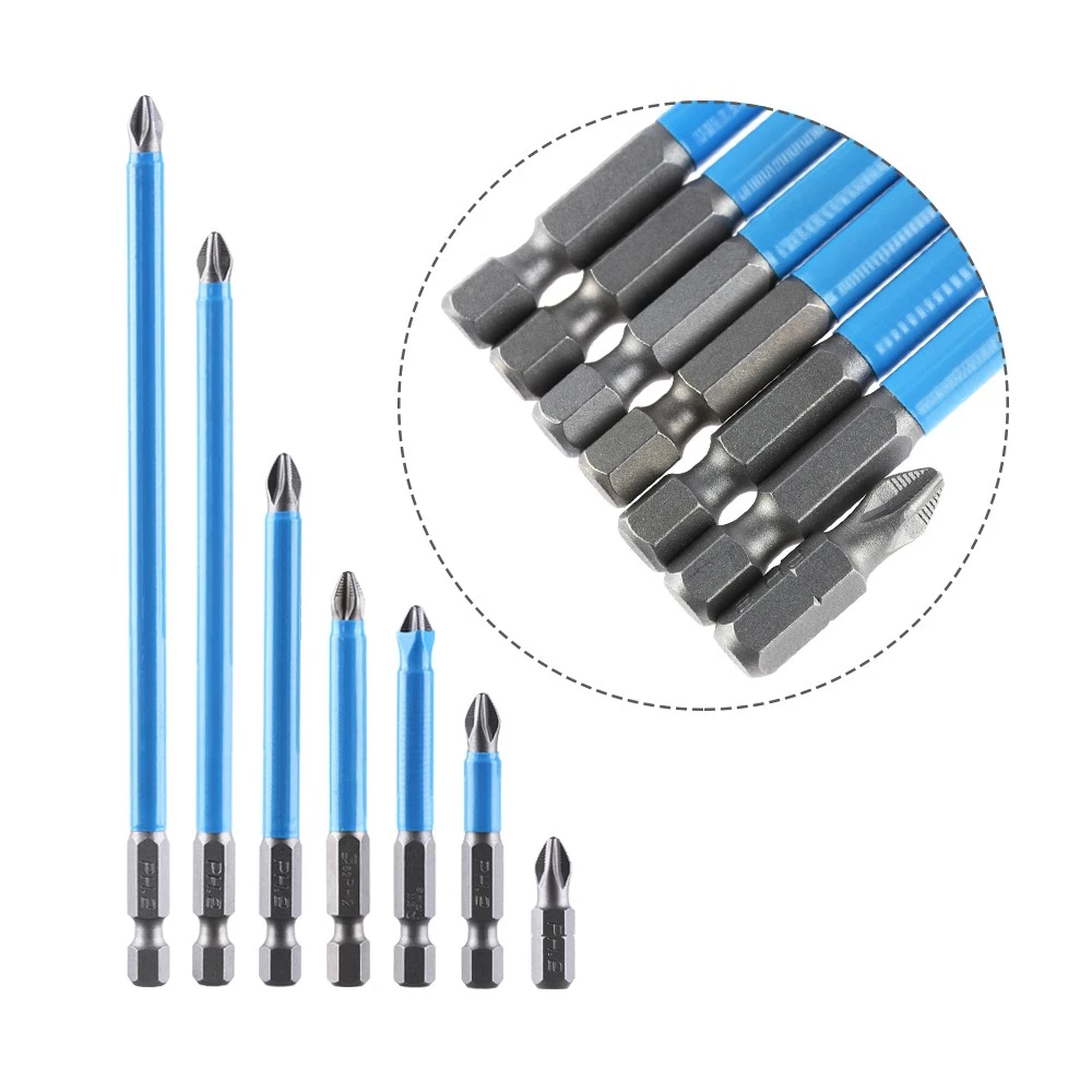 Conjunto De Brocas Phillips Magnéticas PH2 De 7 Peças-De Chave De Fenda Antiderrapantes 25-150 Mm