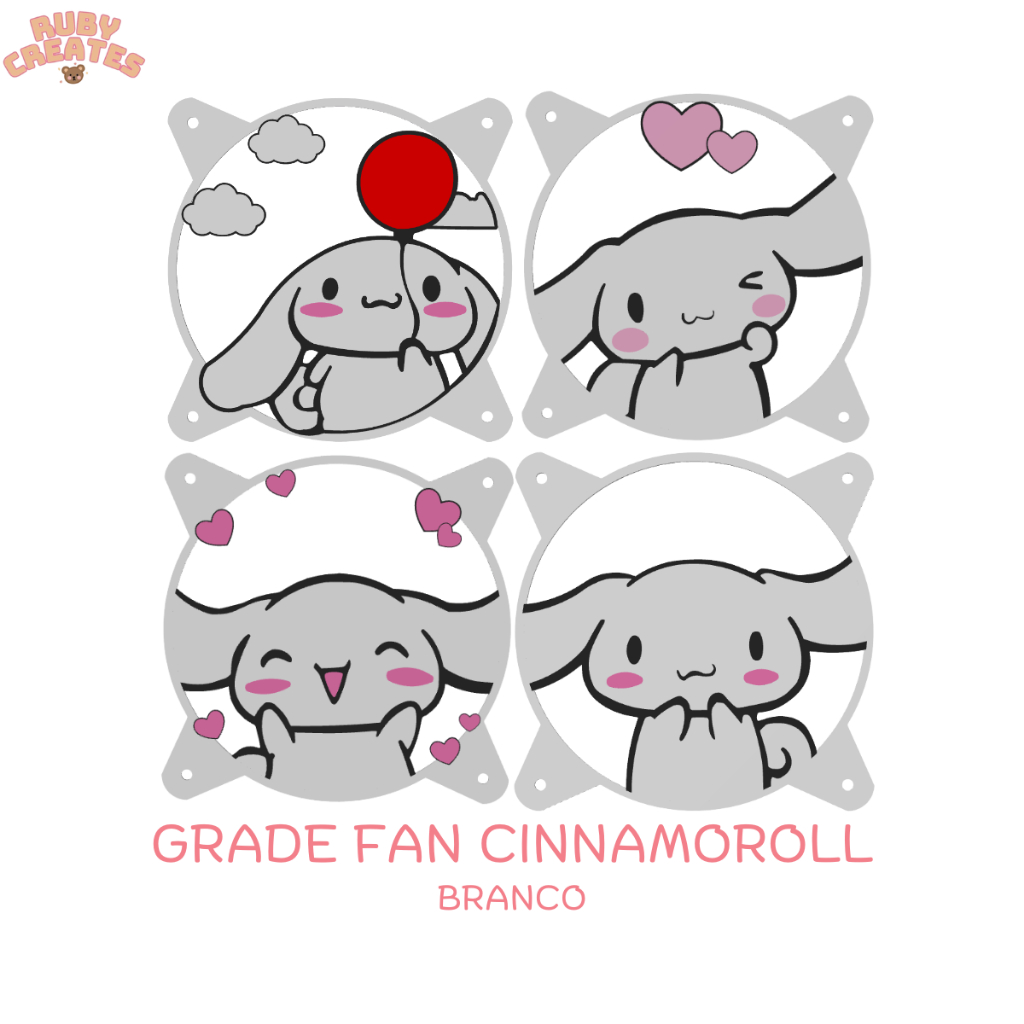 Grade Fan Cinnamoroll 120mm Protecao Ventoinha Cooler Acessório para Pc Gamer Turma do Sanrio Cute