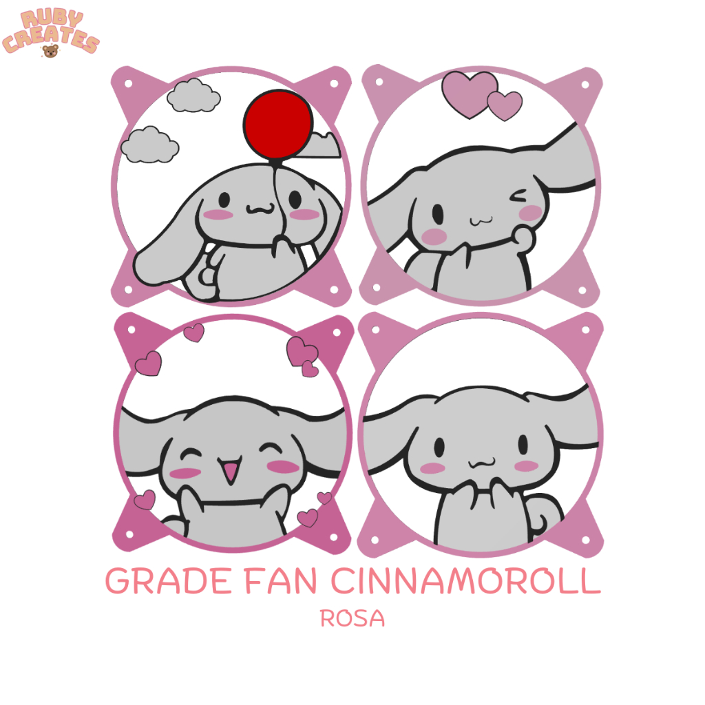 Grade Fan Cinnamoroll Rosa 120mm Protecao para Ventoinha Cooler Acessório para Pc Gamer