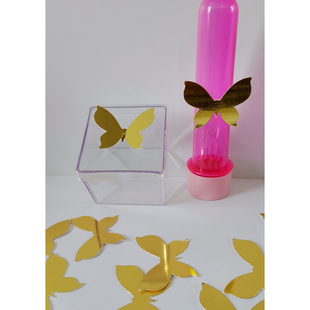 50 APLIQUE MINI BORBOLETA EM LAMICOTE DOURADO, JARDIM, BORBOLETAS PARA LEMBRANCINHAS, APLIQUE TUBETE