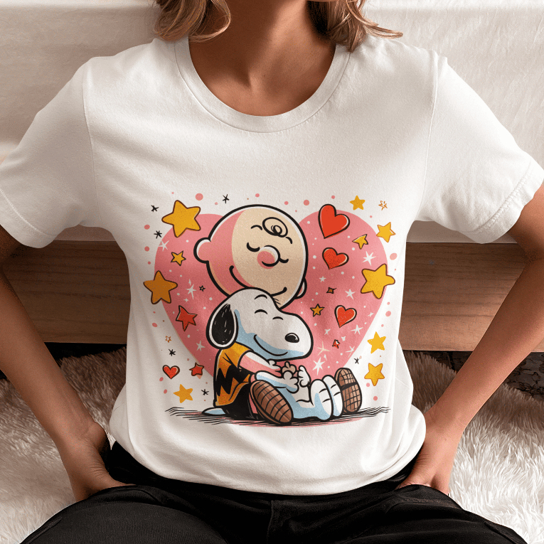 T-shirt Blusa Feminina Estampa Snoopy & Charlie Love Camiseta 100% Algodão Envio Rápido