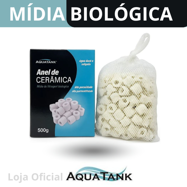 Aquatank Anel de Cerâmica Filtrante Biológica para Aquário de Água Doce e Salgada Alta Porosidade