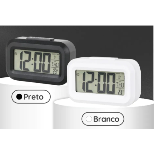 Mini Despertador Relógio Data E Temperatura Digital De Mesa