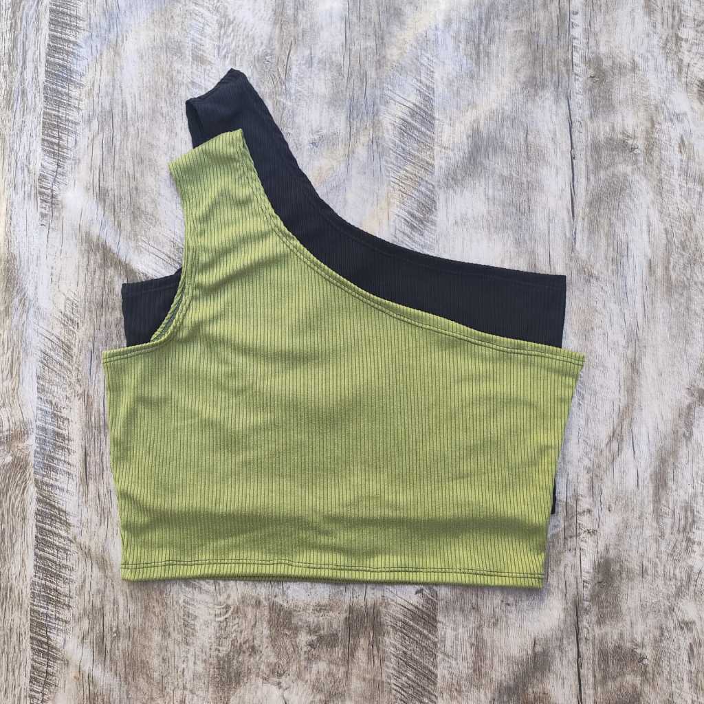 Kit 2 Blusa Croped Um Ombro Malha Plus Size Mula Manca em Oferta na Shopee