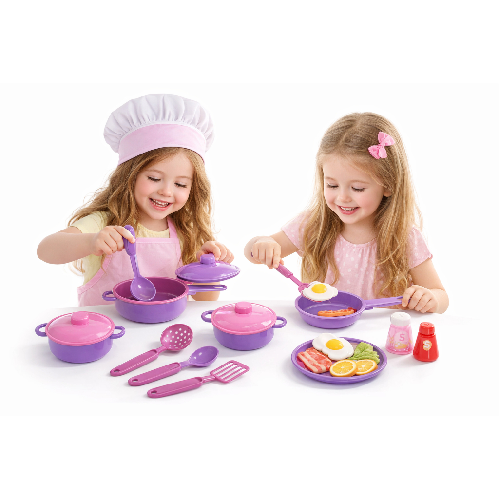 Kit Panelinhas Infantil Brinquedo Educativo Cozinha Criança com Acessórios Brinquedo Faz de Conta