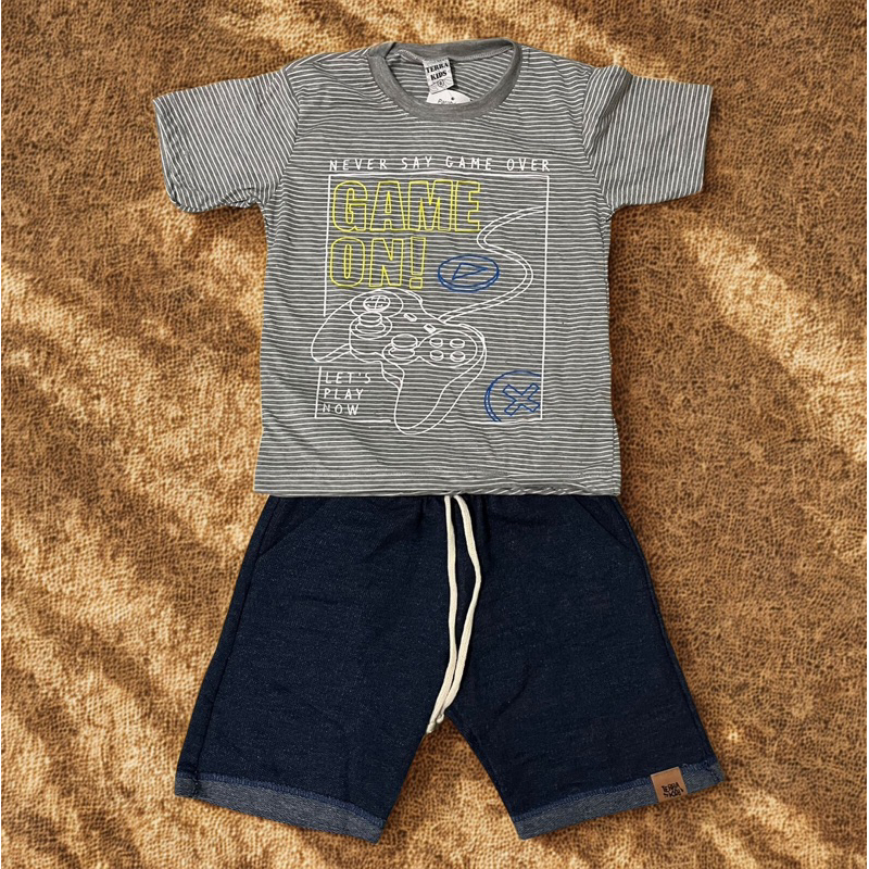 Conjunto Infantil Menino 6 anos Camiseta Game e Bermuda