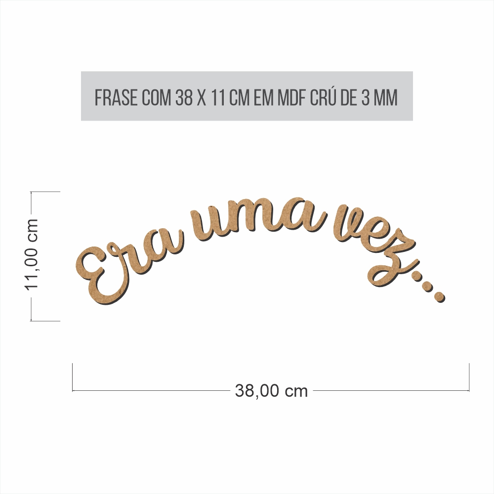 Letreiro ERA UMA VEZ em Mdf 3mm para compor com arco romano em Oferta na Shopee