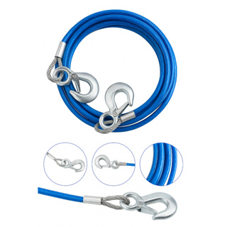 Cabo De Aço PURO 4 metros 7000kg Com Ganchos Mosquetao reforçado reboque guincho carro jet moto em Oferta na Shopee