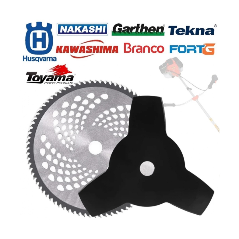 kit Lâminas Disco 80 Dentes De Serra + Lamina 3 pontas Para Roçadeira Todas As Marcas em Oferta na Shopee