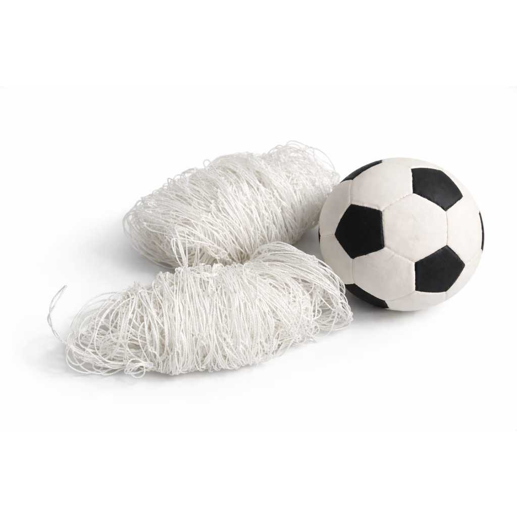 PAR DE REDE DE FUTEBOL DE SALÃO DE NYLON COM BOLA EVA