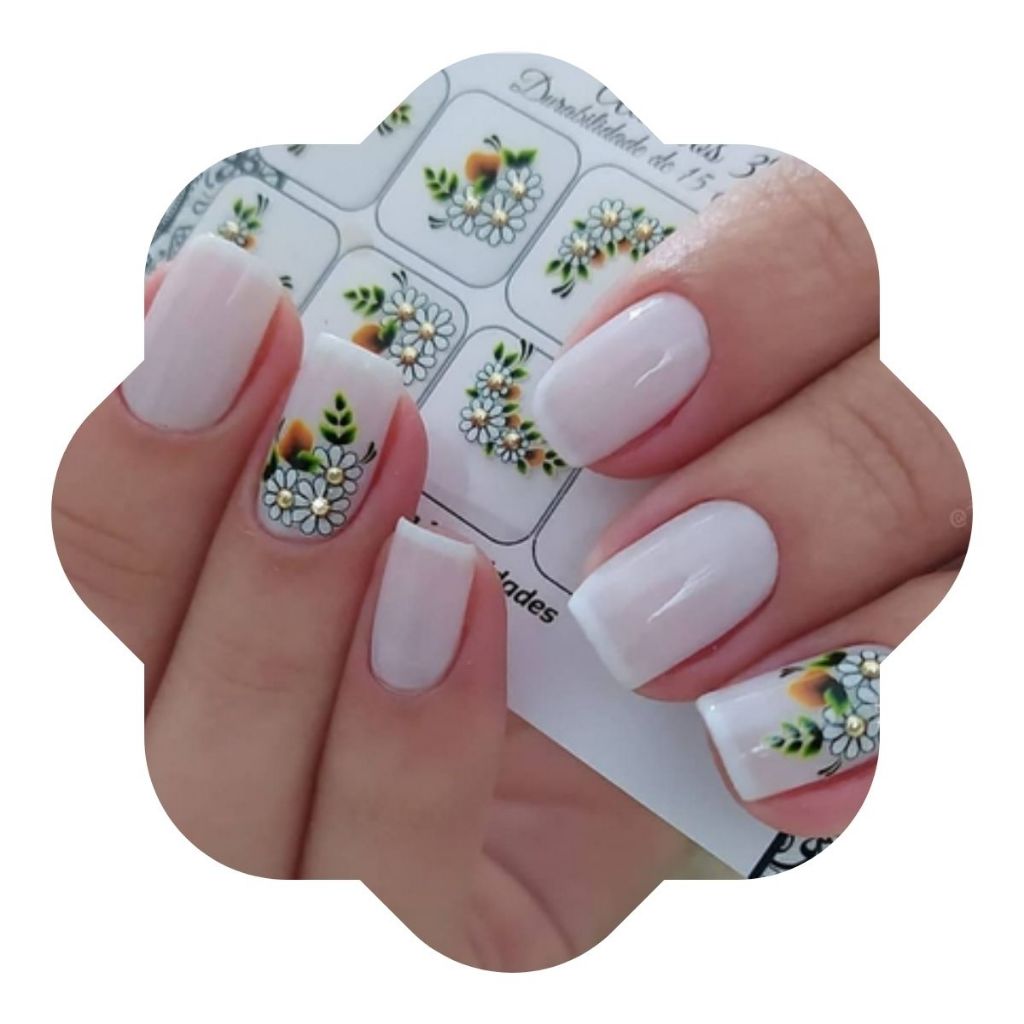 Unhas Kit 60 Adesivo de Unha Para Unha dos Pés com Pedrinhas - Alemay e GViana Nail