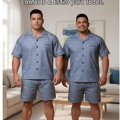 Pijama Masculino Plus Size Curto Confortável Não Aperta