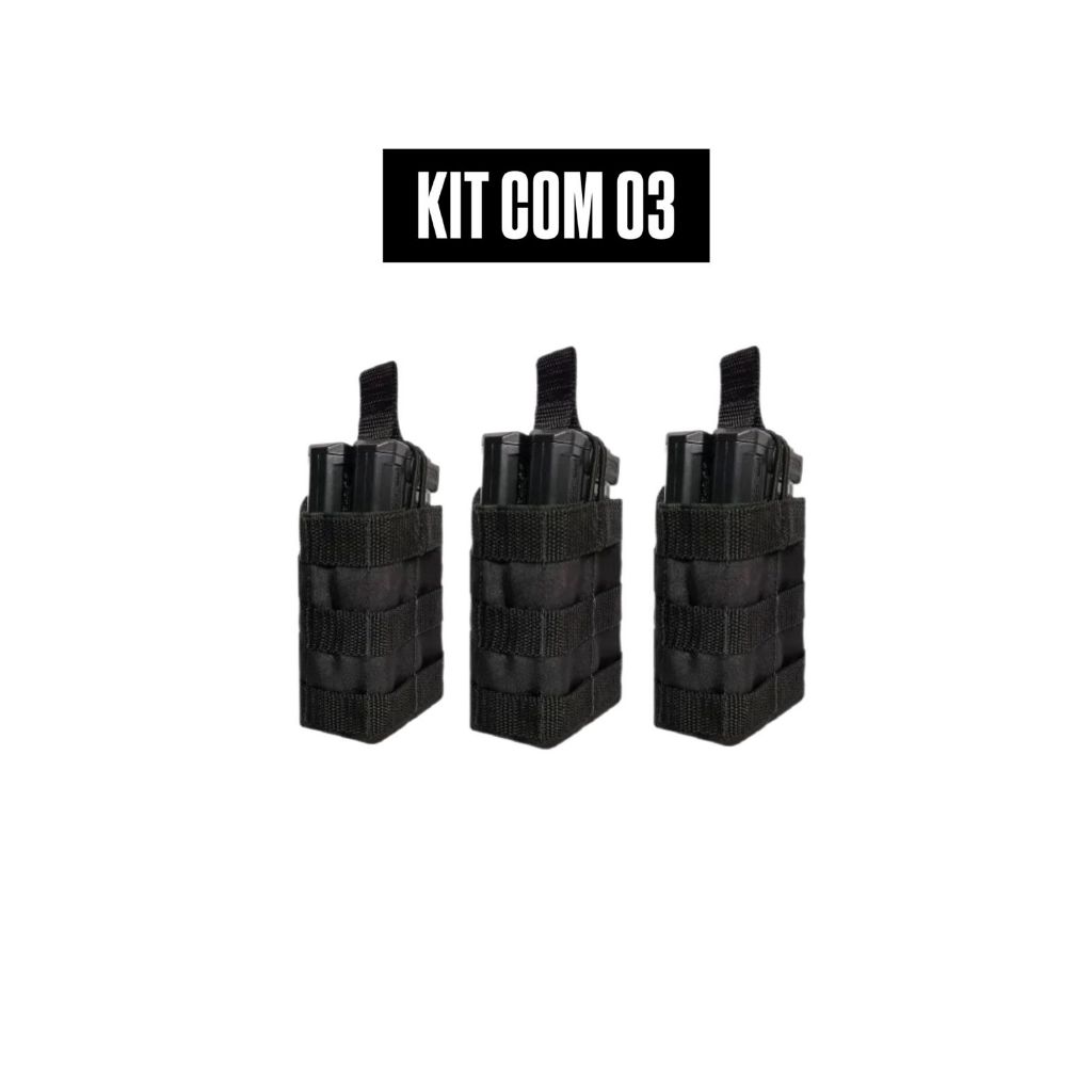 Kit 03 Porta Carregadores Duplo para Fuzil Fz 7,62 ou 5,56 JA | Sistema Molle e Saque Rápido