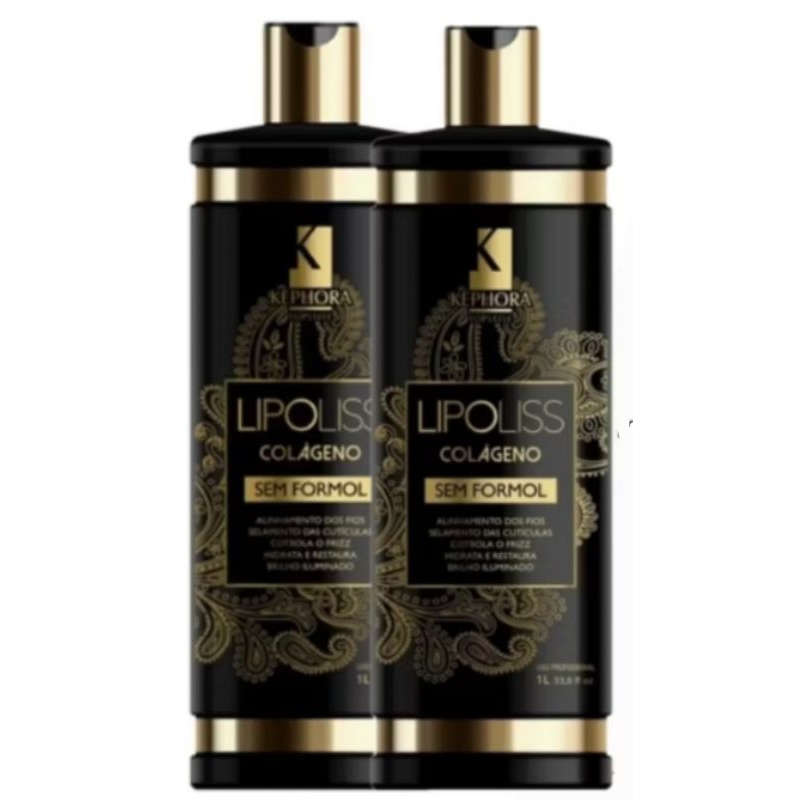 2 Escovas Progressivas Lipoliss Kephora 0% Formol 1l cada em Oferta na Shopee