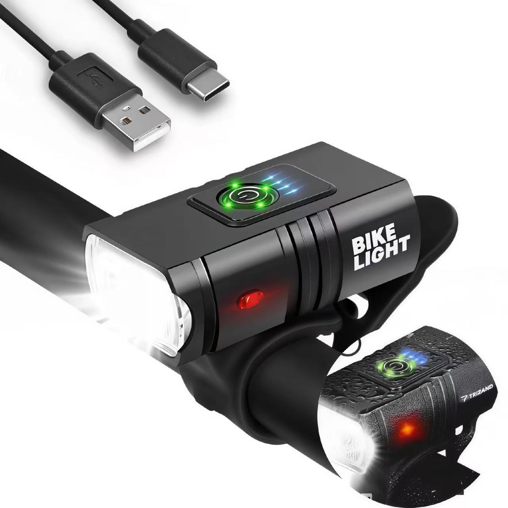 Lanterna Bicicleta Luz Forte Farol De Bike 2 Led Cree T6 800 lumens Recarregável Usb Com Medidor 5 Modas em Oferta na Shopee