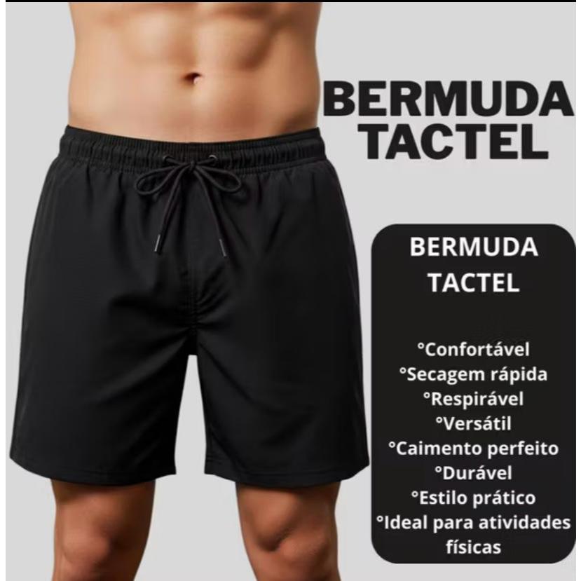 Bermuda Shorts Masculina Tactel com Elastano 92% Poliéster