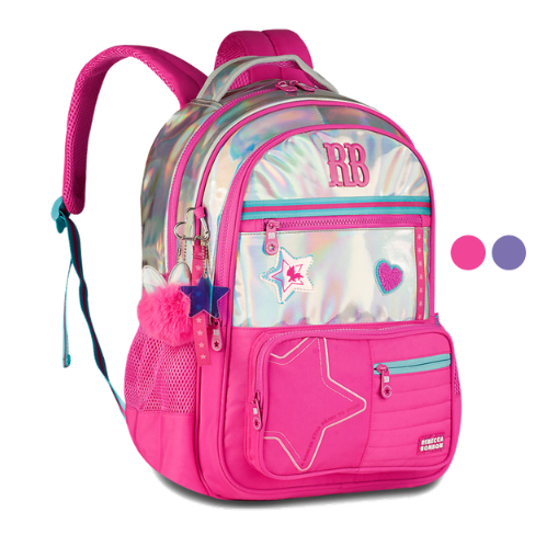 Mochila Rebeca Bombom holográfica metalizada 2026 original