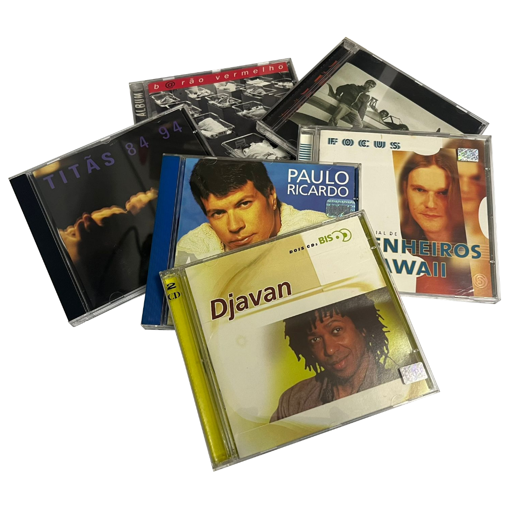 Kit 6 CDs Nacionais e Originais - Paulo Ricardo, Djavan, Barão Vermelho, Engenheiros do Hawaii
