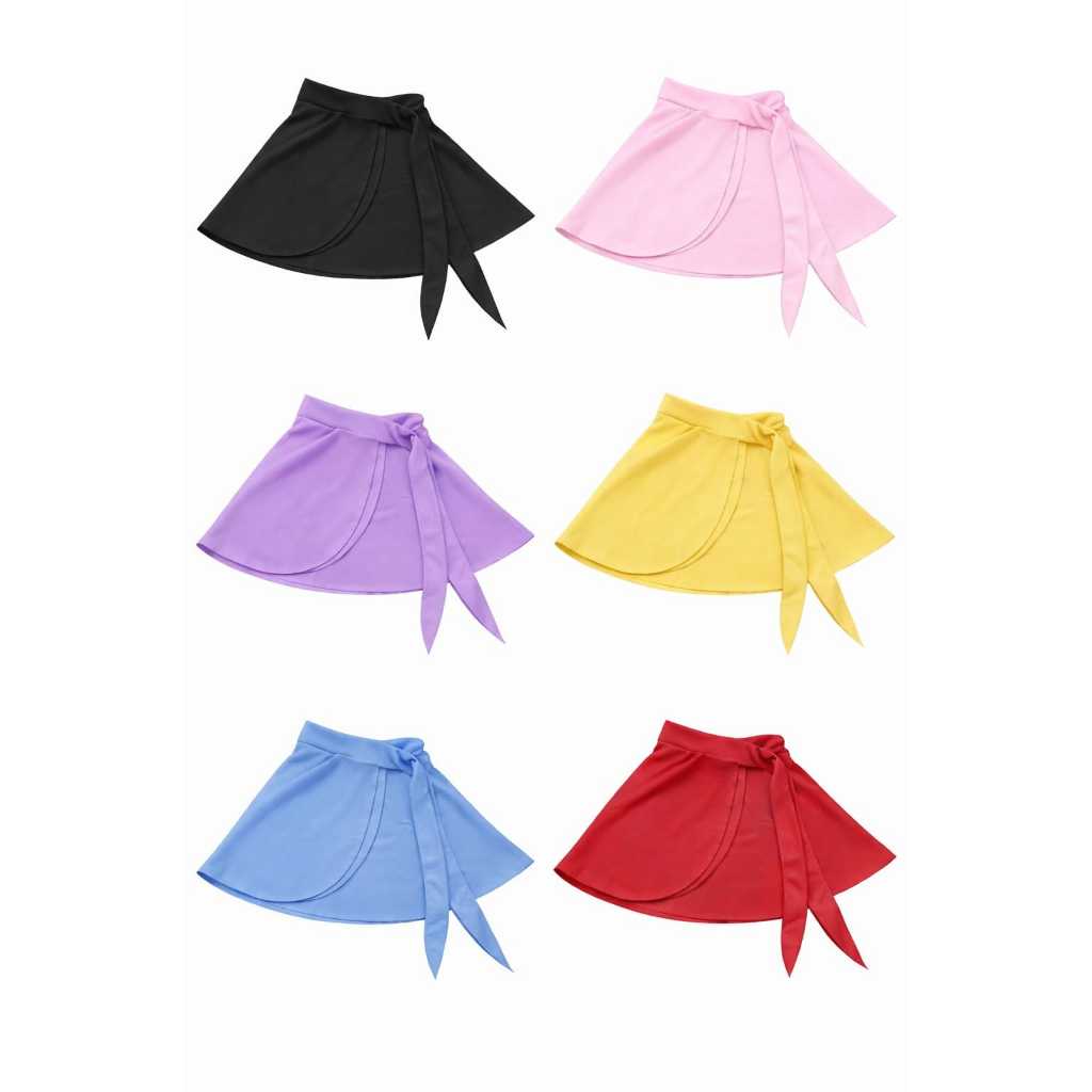 Saia de Ballet Jazz Helanca Light com Cós Ajustável transpassada   para Adolescentes e Crianças em Oferta na Shopee