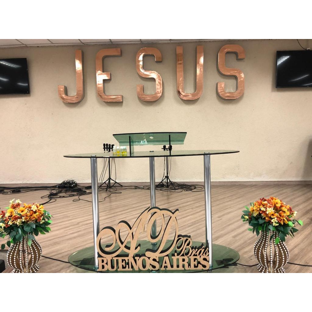 Logo/Letreiro em MDF 90 cm personalizado para púlpito de Igrejas