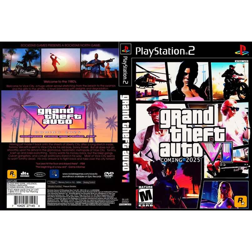 G/T/A VI G/ta vice city Mod DVD PS2 + CAPA DVD
