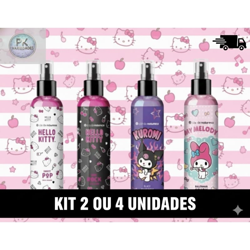 KIT 2 OU 4 UNIDADES BODY SPLASH HELLO KITTY CIA DA NATUREZA(ESCOLA O SEU)
