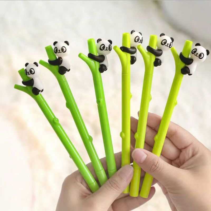 Caneta Gel Panda Bambu Criativa Fofa Escolar 4/6/8/12 pcs