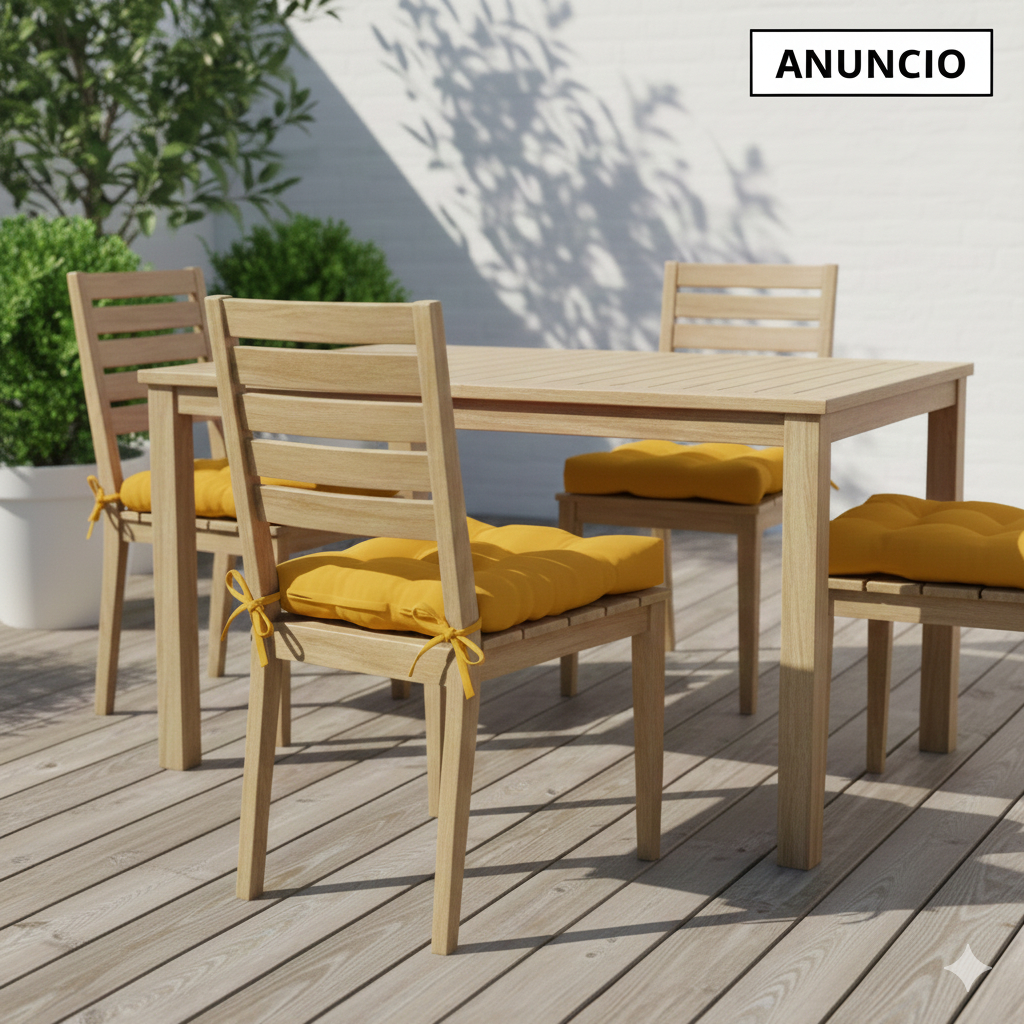 4 Almofadas Futton Oxford 40x40cm para Assento Cadeira de Madeira Encosto Pallets Bancos e Sofás