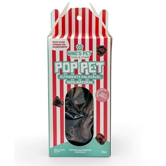 Pipoca Gourmet Pop Pet para cães 25g - Nino's Pet