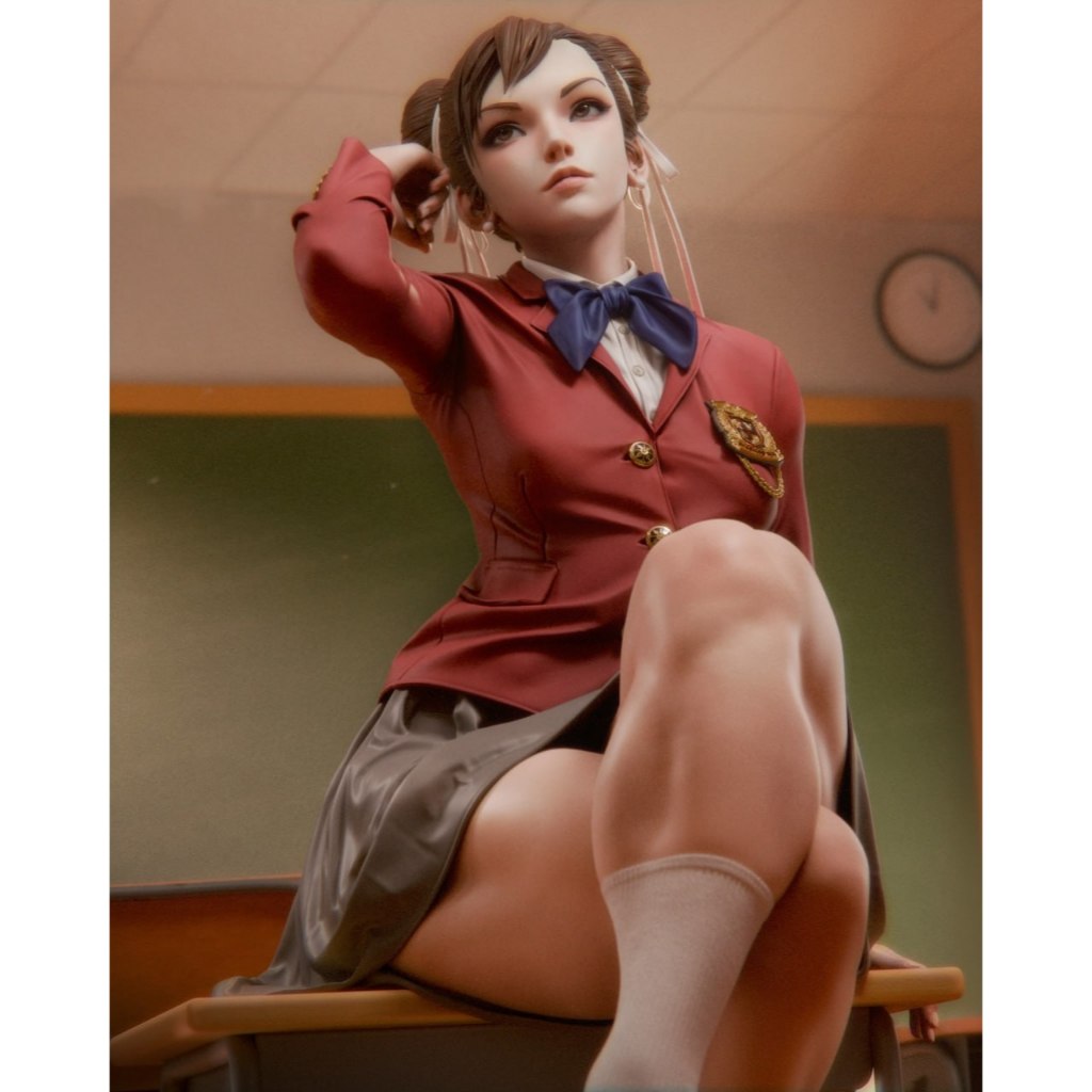 Chun-Li - Street Fighter - Figure - Estatueta - Figura em Resina - Colecionáveis - 20cm
