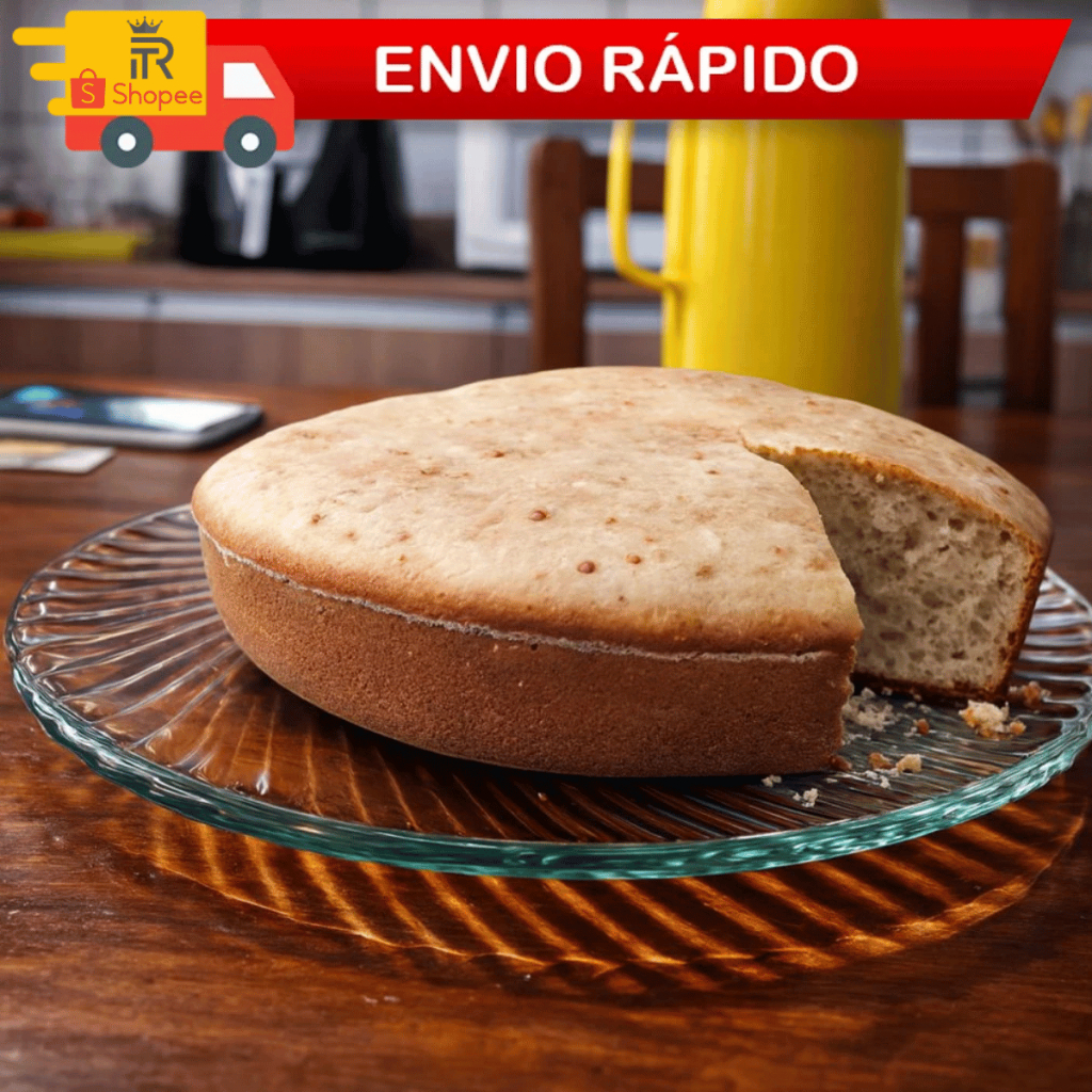 Prato de Vidro Gourmet Para Bolo Boleira e Sobremesa Redondo Multiuso 32cm Casa Cozinha  - Ruvolo