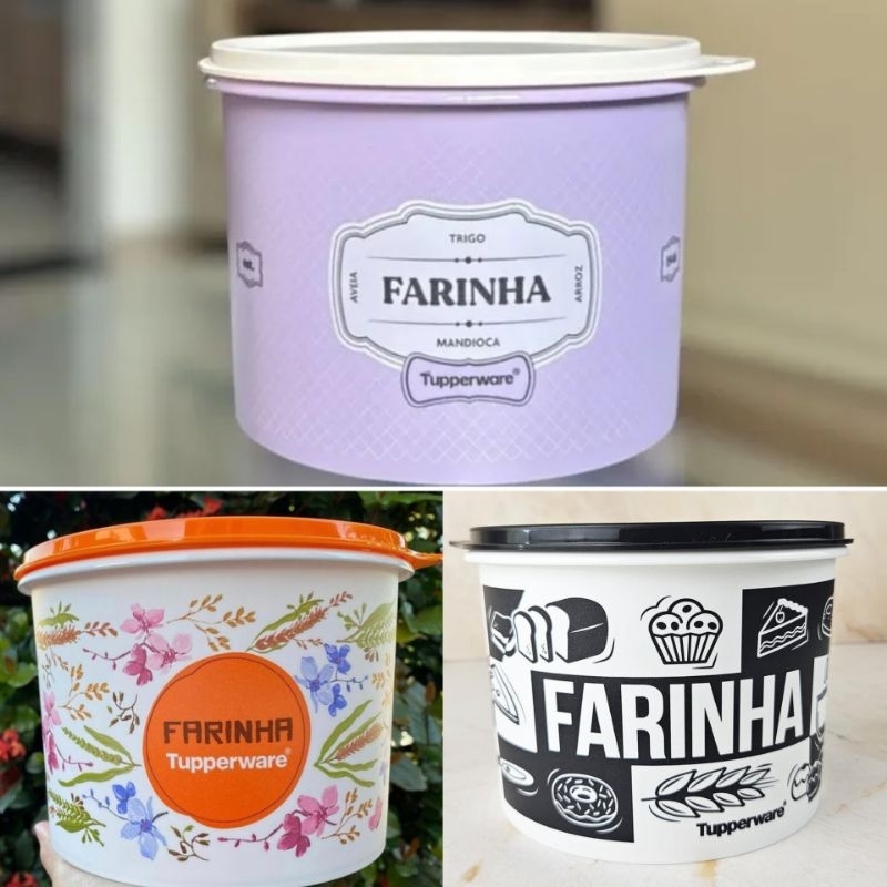 Farinha Tupper caixa Tupperware várias linhas