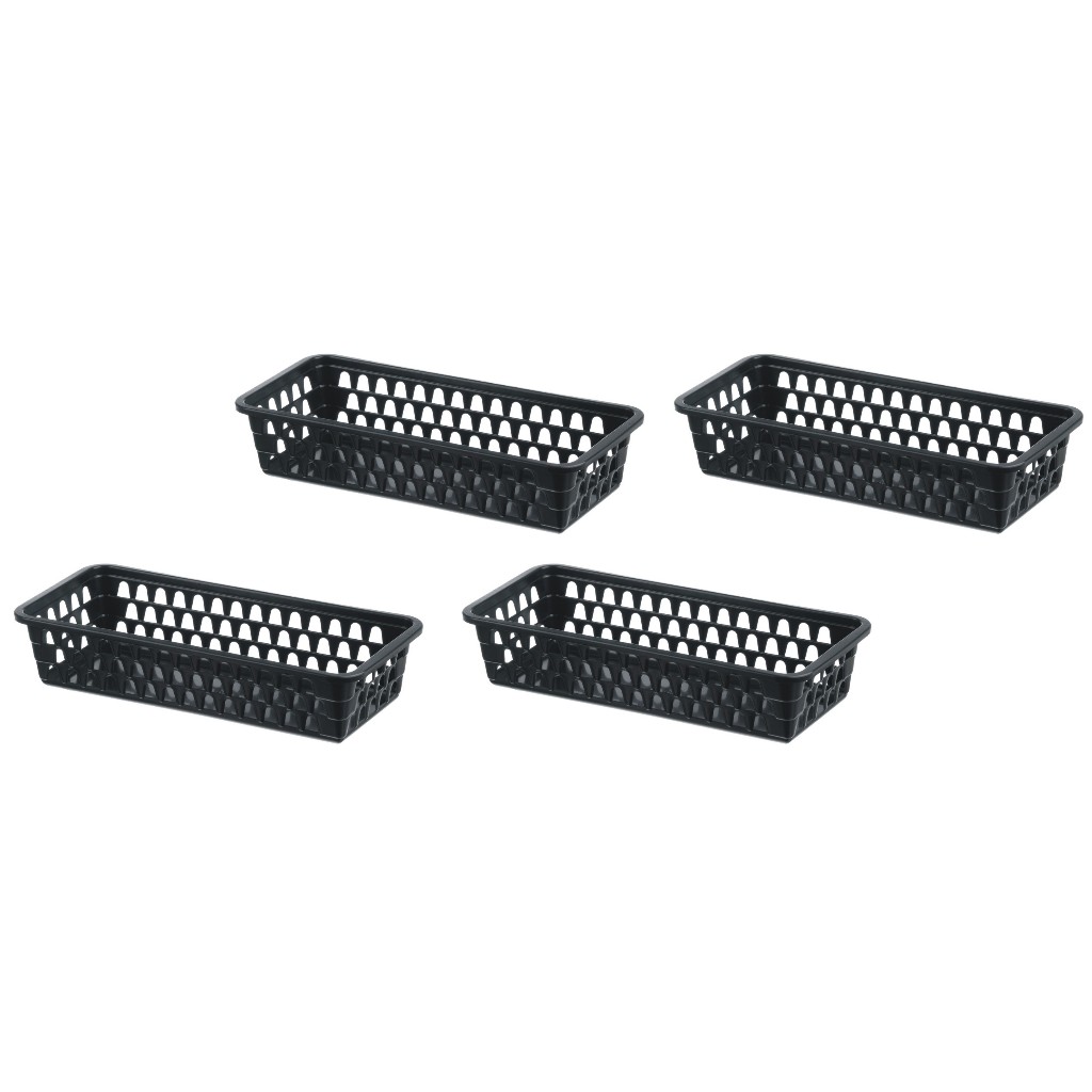 Kit 4 Cesto Organizador Multiuso Gaveta Retangular Grande Armario Prateleira