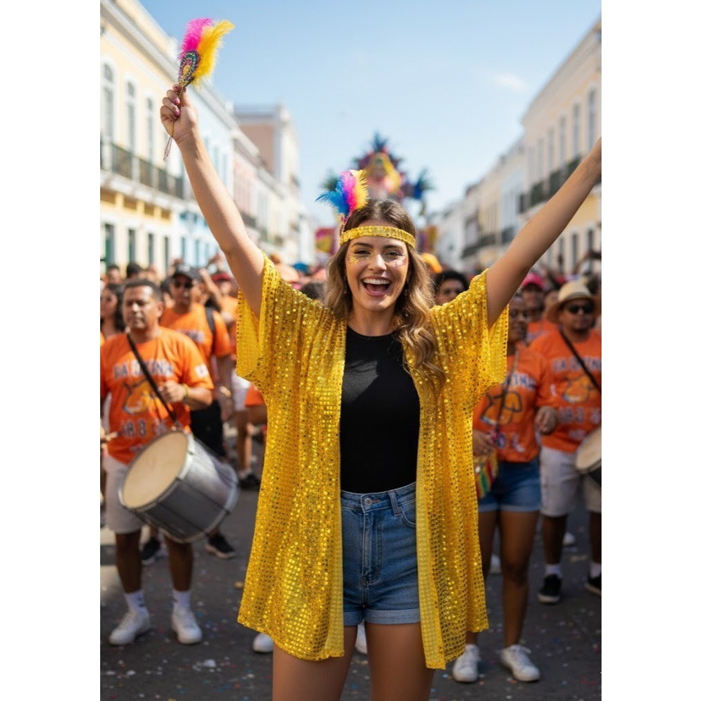 Roupas Acessorios Carnaval Kimono Fantasia Feminino Masculino Paetê Bloquinho Festival Música Rock em Oferta na Shopee